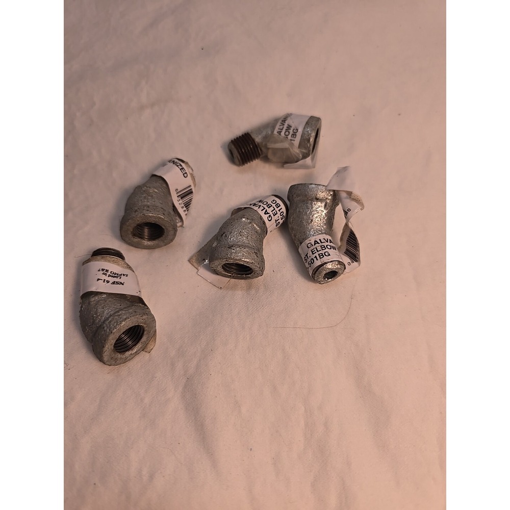 1/4" Galvanized Malleable 45 Degree  Street‎ Elbow for 150 Lbs Lot Of 5